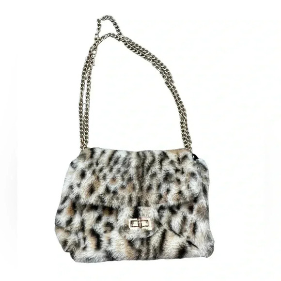 Urban Outfitters Handbags - Y2K Brown Leopard Print Faux Fur Cross Body Bag